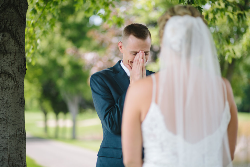 Groom cries seeing his bride for the first time