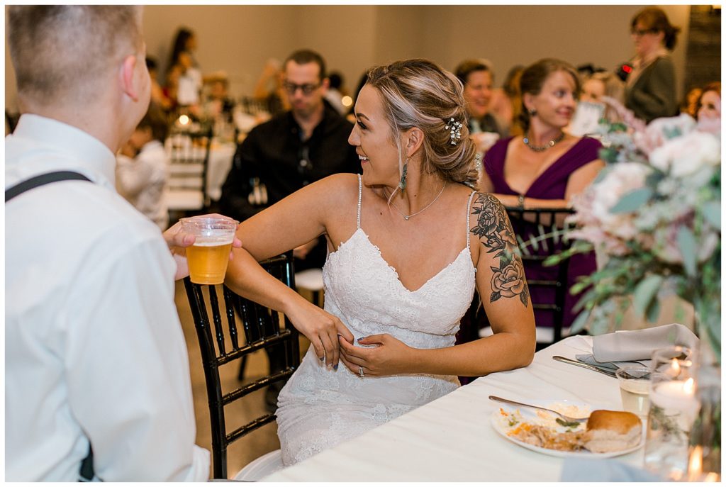 Toasts at Lauren Baker Photography Minneapolis Saint Paul Twin Cities wedding photographer Hidden Green Event Center
