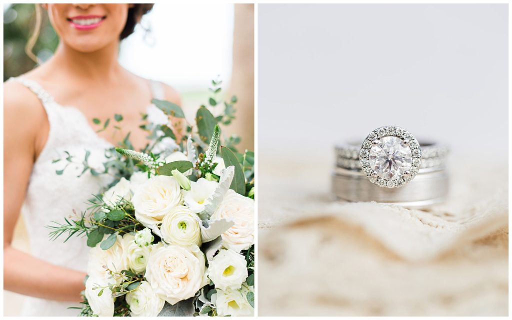 Engagement ring, halo engagement ring, ethical diamond, lab created diamond, ivory bridal bouquet 
