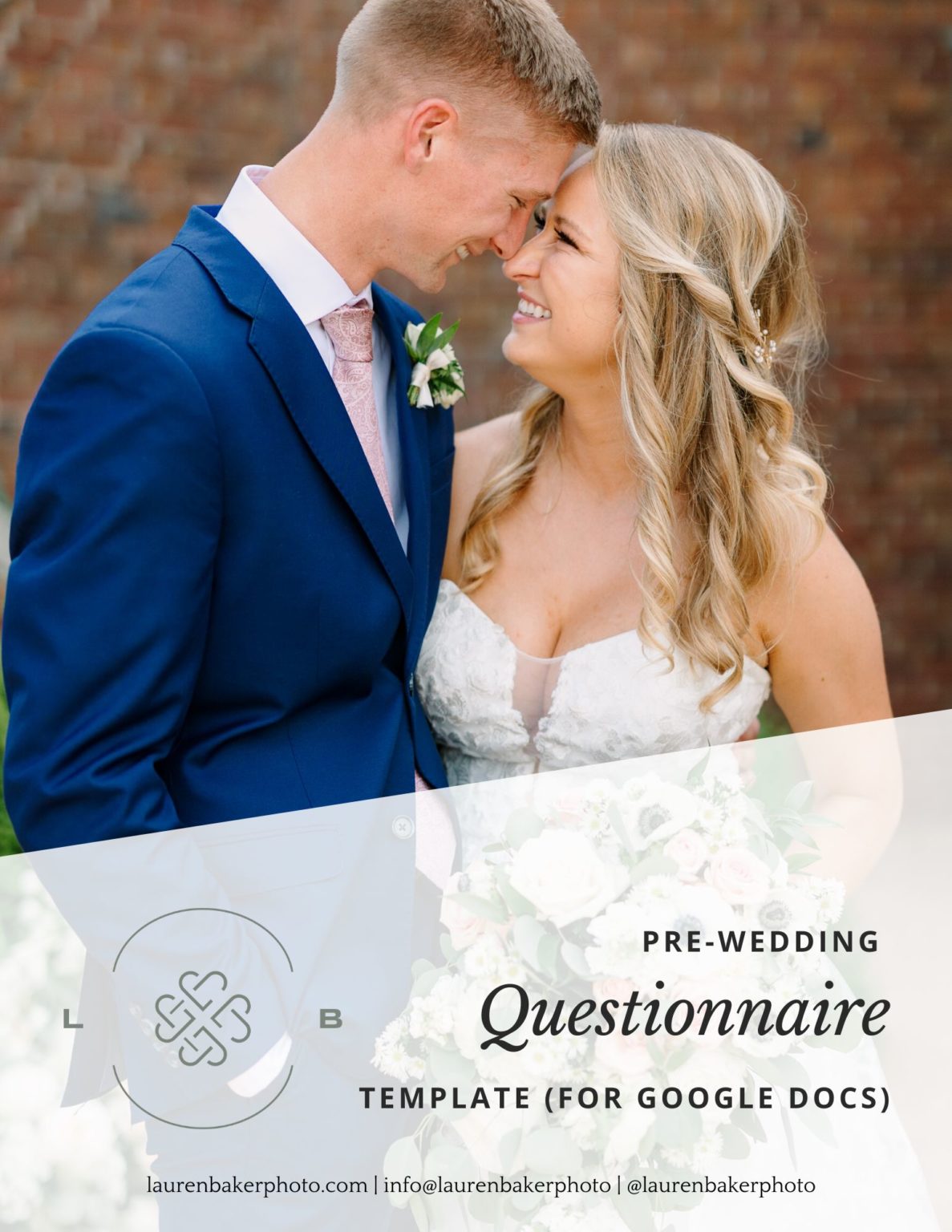 Wedding photography questionnaire template for photographers