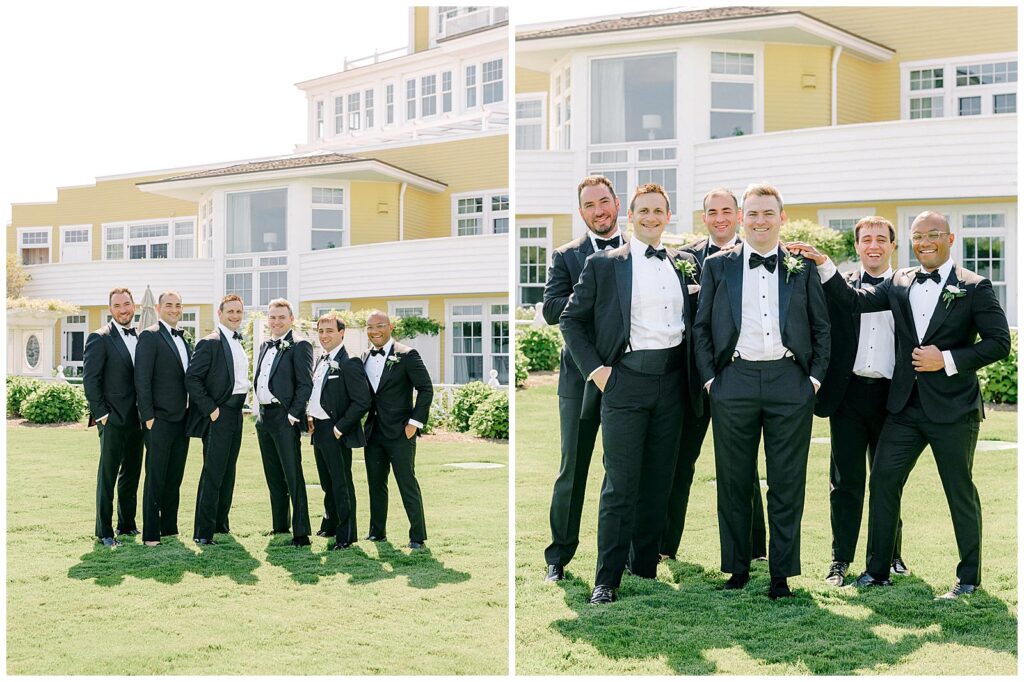 Formal groomsmen portraits at Ocean House wedding