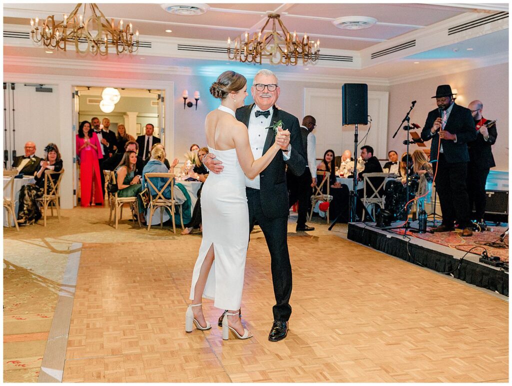 Father-daughter dance at Ocean House wedding reception