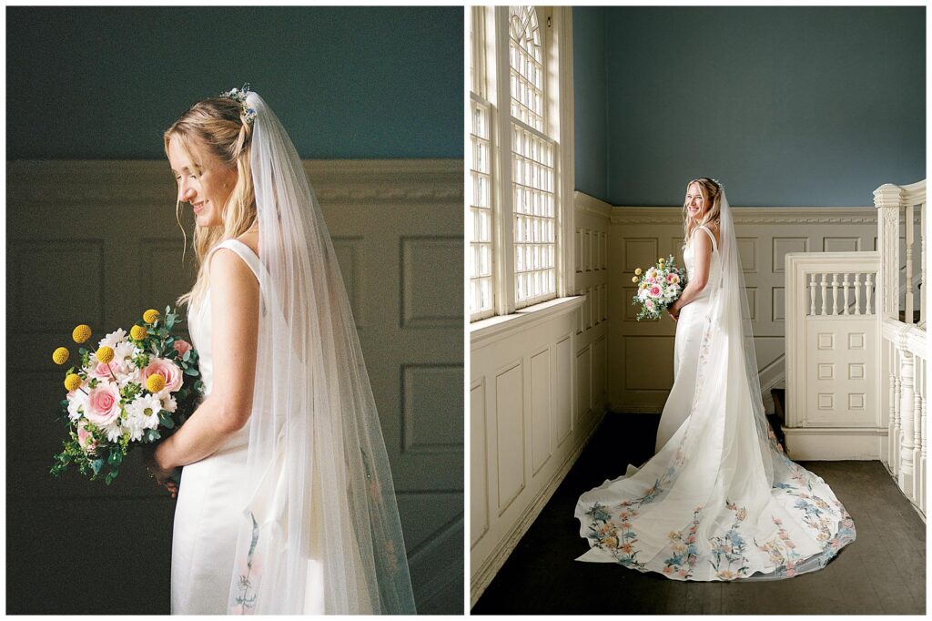 Solo bridal photos at International Tennis Hall of Fame in Newport, RI