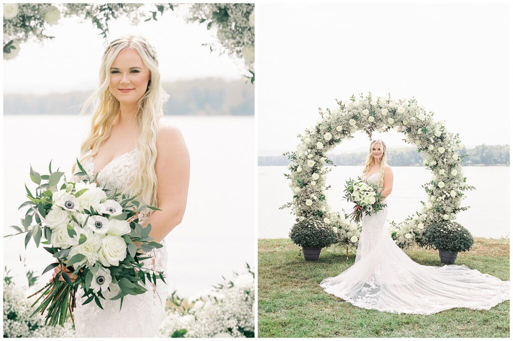 Bridal portrait in Wisconsin along the Mississippi River