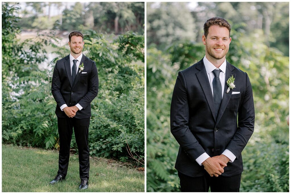 Groom looking sharp in his solo protraits.