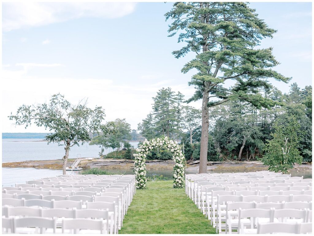 Coastal Maine wedding photos at a private residence