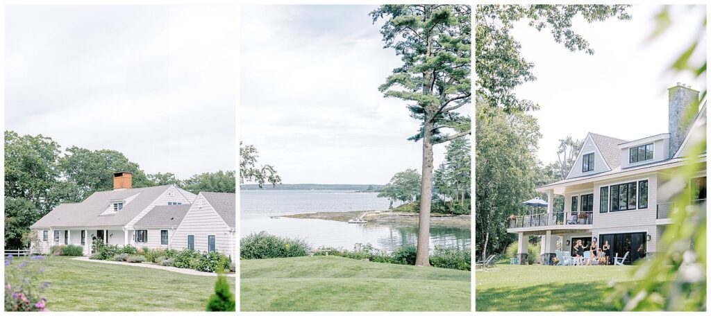 Maine wedding photos at bride's private residence