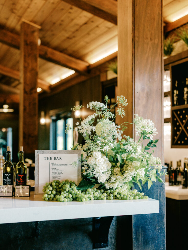 Vineyard Wedding cocktai hour signage Inspiration